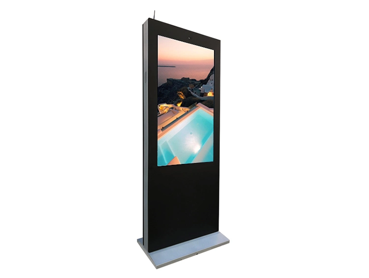 Wind-Cooled Vertical Screen Landing Outdoor Advertising Machine 55 Inch Media Player with OPS Network Bus Advertising TV Popular Digital Photo Frame Stand