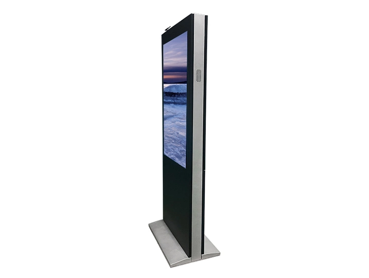 Wind-Cooled Vertical Screen Landing Outdoor Advertising Machine 55 Inch Media Player with OPS Network Bus Advertising TV Popular Digital Photo Frame Stand