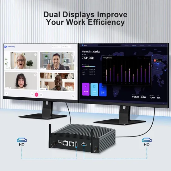 Fanless Industrial Mini PC Computer for Intel Core I3 7167u 6LAN Ports Firewall Pfsense Router Mini Computer