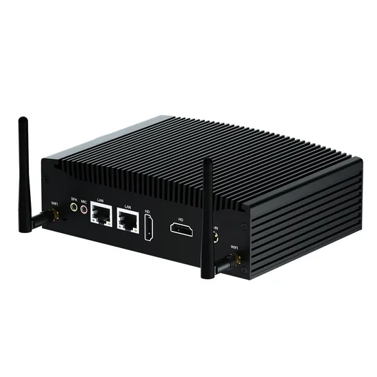 Hystou Fanless Mini PC Core I3 6157u 2LAN 8USB 2HDMI DDR4 Business Industrial Mini PC Ryzen 