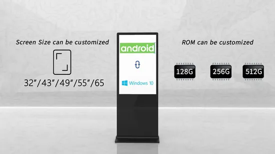 4K LCD Floor Standing 32 42 43 55 65 Inch Kiosk Price Vertical Advertising Display Interactive Touch Screen Digital Signage Kiosk Digital Totem 