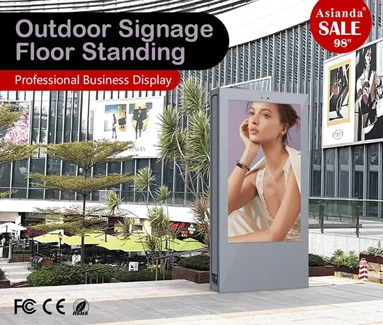 Outdoor Waterproof Floor Standing Android Network Interactive Digital Signage Totem 